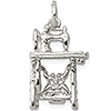 Sterling Silver Sewing Machine Charm 3/4in