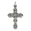 Sterling Silver 1 1/4in Antique Budded Cross