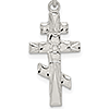 Sterling Silver 7/8in Eastern Orthodox Cross