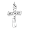 Sterling Silver Curved Crucifix Pendant 1in 