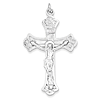 Sterling Silver 1 3/4in Budded INRI Crucifix Pendant