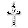 Sterling Silver 1in Enameled INRI Crucifix
