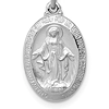 Sterling Silver 9/16in Oval Miraculous Medal