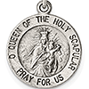 Sterling Silver 5/8in Round Holy Scapular Medal