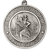 Antiqued Sterling Silver 1 1/4in St. Christopher Medal