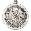 Sterling Silver 1in Round Engravable St. Christopher Medal