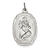 Sterling Silver St. Christopher Medal with Frame 1in
