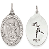 Sterling Silver 1in St. Christopher Basketball Medal