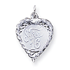 Sterling Silver Sweet Sixteen Heart Charm 5/8in