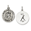 St. Christopher Basketball Medal 18mm - Sterling Silver