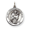 Sterling Silver 7/8in St. Francis of Assisi Medal