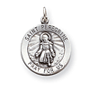 Sterling Silver Round St. Peregrine Medal 3/4in