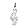 Sterling Silver 3/4in Treble Clef Charm