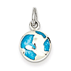 Sterling Silver 7/16in Turquoise Enameled Earth Charm