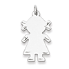 Sterling Silver 1in Engravable Girl Charm