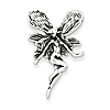 Sterling Silver 1 1/8in Antiqued Fairy Pendant
