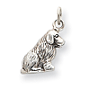 Sterling Silver 1/2in Sitting Dog Charm
