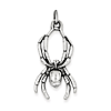 Sterling Silver 1 1/4in Antiqued Spider Pendant