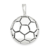 Antiqued Soccer Ball Pendant - Sterling Silver