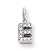 Sterling Silver CZ Initial E Charm