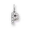 Sterling Silver CZ Initial P Charm