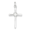 Sterling Silver 1 1/8in Cross with Cubic Zirconia