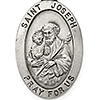 Sterling Silver 1in Oval St. Joseph Medal