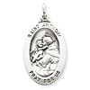 Sterling Silver 1in Engravable Oval St. Anthony Medal