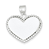 Sterling Silver 3/4in Heart Pendant with Beaded Edges