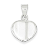 Sterling Silver Polished Flat Heart Charm 1/2in