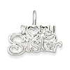 Sterling Silver I Heart My Sister Pendant