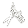 Sterling Silver Comb & Scissor Charm