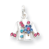 Sterling Silver Multi-colored Crystal Jacket Charm