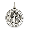 Sterling Silver Round Miraculous Medal 3/4in