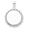 Sterling Silver 1in Fancy Round Engravable Pendant