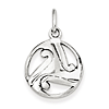 Sterling Silver Round Celtic Charm 5/8in