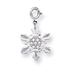 Sterling Silver Snowflake with Aurore Boreale Crystal Charm