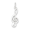 Sterling Silver Music Note Treble Clef Pendant 7/8in
