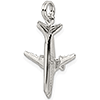 Sterling Silver 7/8in Airplane Charm