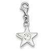 Sterling Silver April CZ Birthstone Star Charm