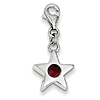 Sterling Silver July CZ Birthstone Star Charm