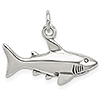 Sterling Silver 3/8in Shark Charm with Antique Finish