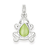 Sterling Silver Green Cats Eye Frog Charm