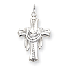 Sterling Silver Draped Cross Pendant 1in