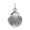 Sterling Silver 5/8in Antiqued Sea Shell Charm