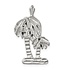 Sterling Silver Diamond Cut Palm Trees Pendant Charm