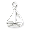 Sterling Silver 3/4in Sailboat Charm