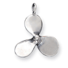 Sterling Silver 3D Antiqued Large Boat Propeller Charm