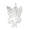 Sterling Silver 1in Diamond Cut Preying Eagle Charm