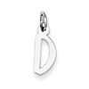 Sterling Silver Small Slanted Block Initial D Charm